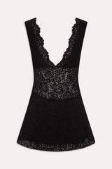 Moon Dance Lace Mini Dress - Black