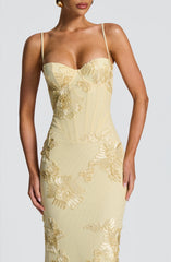 Livette - Yellow Floral Maxi Dress