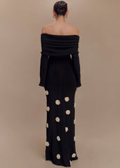 Livette - Shoulder Knit Maxi Dress
