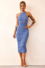 Kaila Knit Midi Dress - Midnight Blue