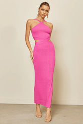 Ferne Midi Dress - Fuchsia