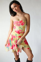 Tube Top Hanky Hem Mini Dress