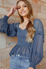 Lavina Top - Steel Blue