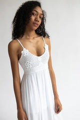 Flower Crochet Top Maxi Dress