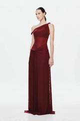Misha Sisal Mesh Maxi Dress - Port