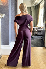 Atom Label Blackcurrant Carbon Jumpsuit