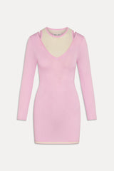 Logan Knit Mini Dress - Pink Cloud