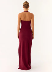 Kill This Love Ribbed Maxi Dress - Dark Cherry