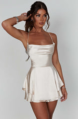 Calliope - Satin Ruffle Romper