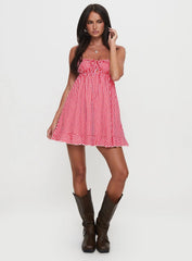 Empress Of Love Mini Dress Red Gingham