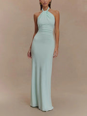 Livette - Slinky Halter Maxi Dress