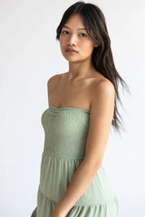 Smocked Top Strapless Maxi Dress