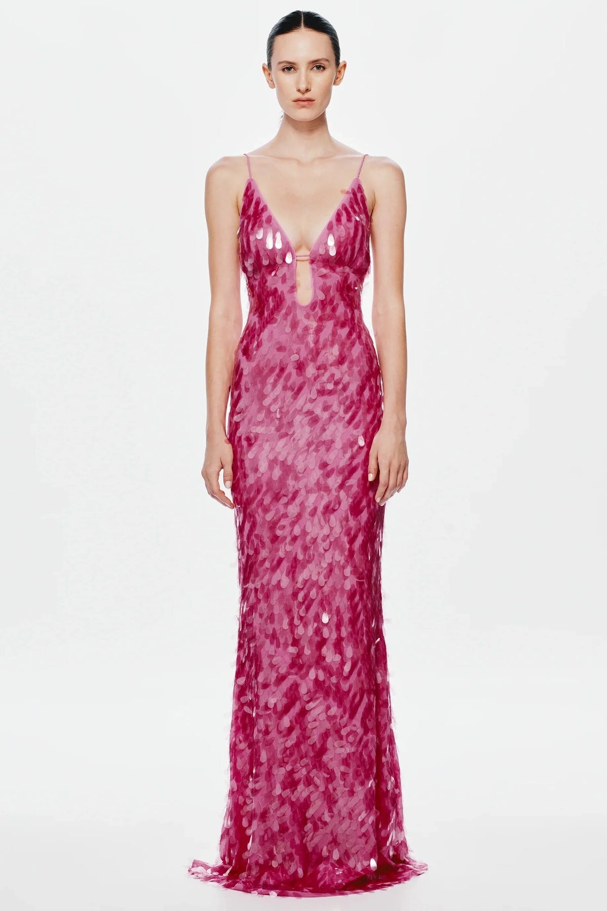 Misha Sapphire Sequin Maxi Dress - Fuchsia