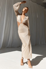 Medusa Midi Dress - Beige/Gold