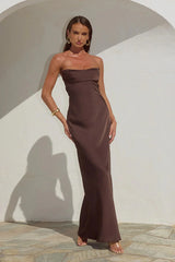 Madeleine Strapless Maxi Dress - Bitter Chocolate