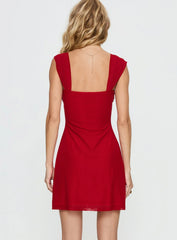Pemberley Mini Dress Wine Red