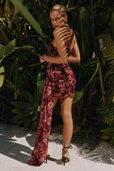 Night Love Dress - Wine Floral