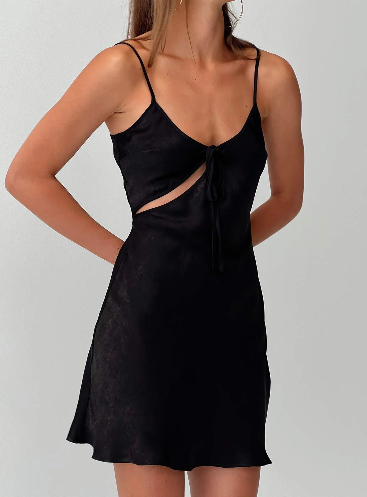 Linger Bias Cut Dress Black