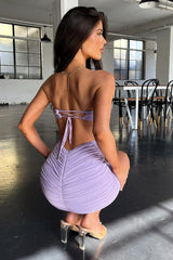 Pheobe Strapless Mini Dress - Lilac