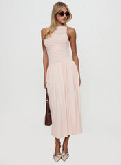 Reveur Ruched Maxi Dress Pink