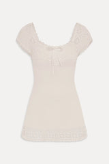 Lover Crochet Knit Mini Dress - White