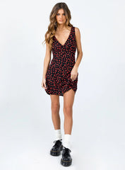 Nellie Mini Dress Black / Red Floral