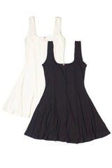 Ribbed Rose Bud Skater Dress