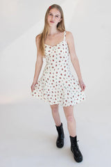 Rose Print Fit & Flare Mini Dress