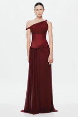 Misha Sisal Mesh Maxi Dress - Port